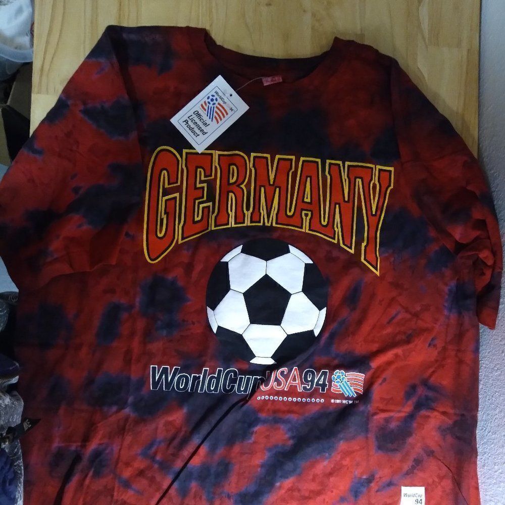NWT DS Vintage Germany World Cup USA Tie Dye Tee